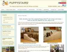PuppyStairs Home Page PuppyStairs.com passes the First Impression Test