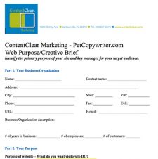 PetCopywriter Web Creative Brief