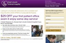 PetCopywriter work for the East Lincoln Animal Hospital Landing Page