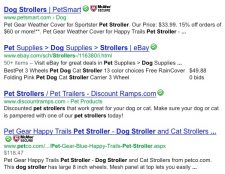 Dog Stroller Website Results in Google