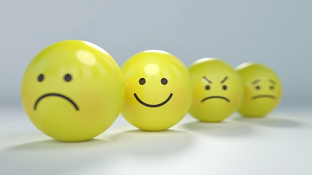 Four emoji faces expressing emotions